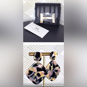 Halston Quilted Wallet w/FREE Acrylic Earrings